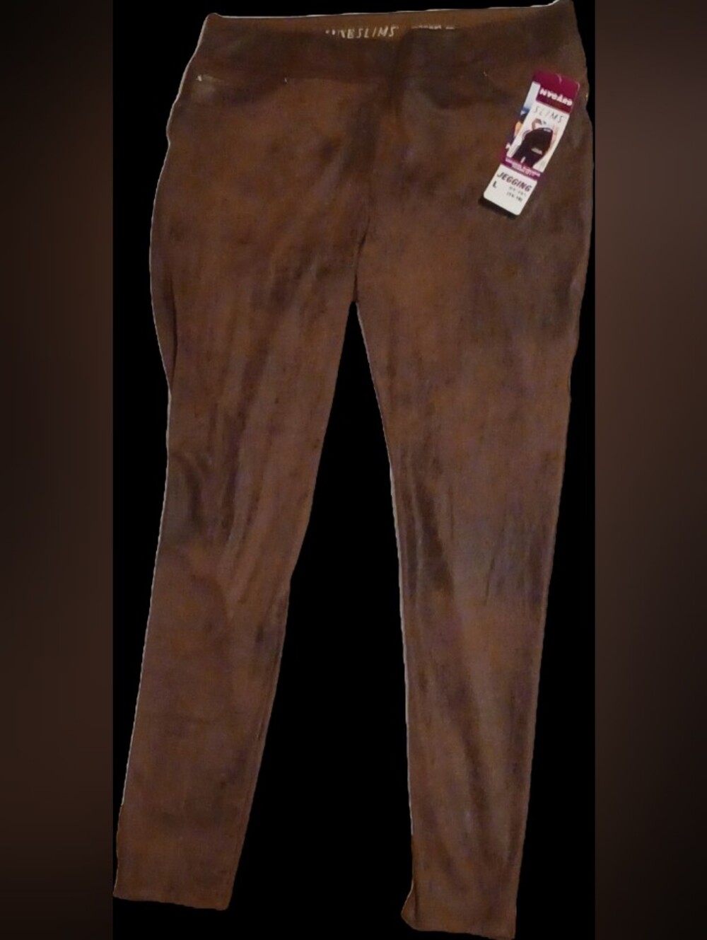 Peter Nygard Brown Slim Faux Suede Leggings